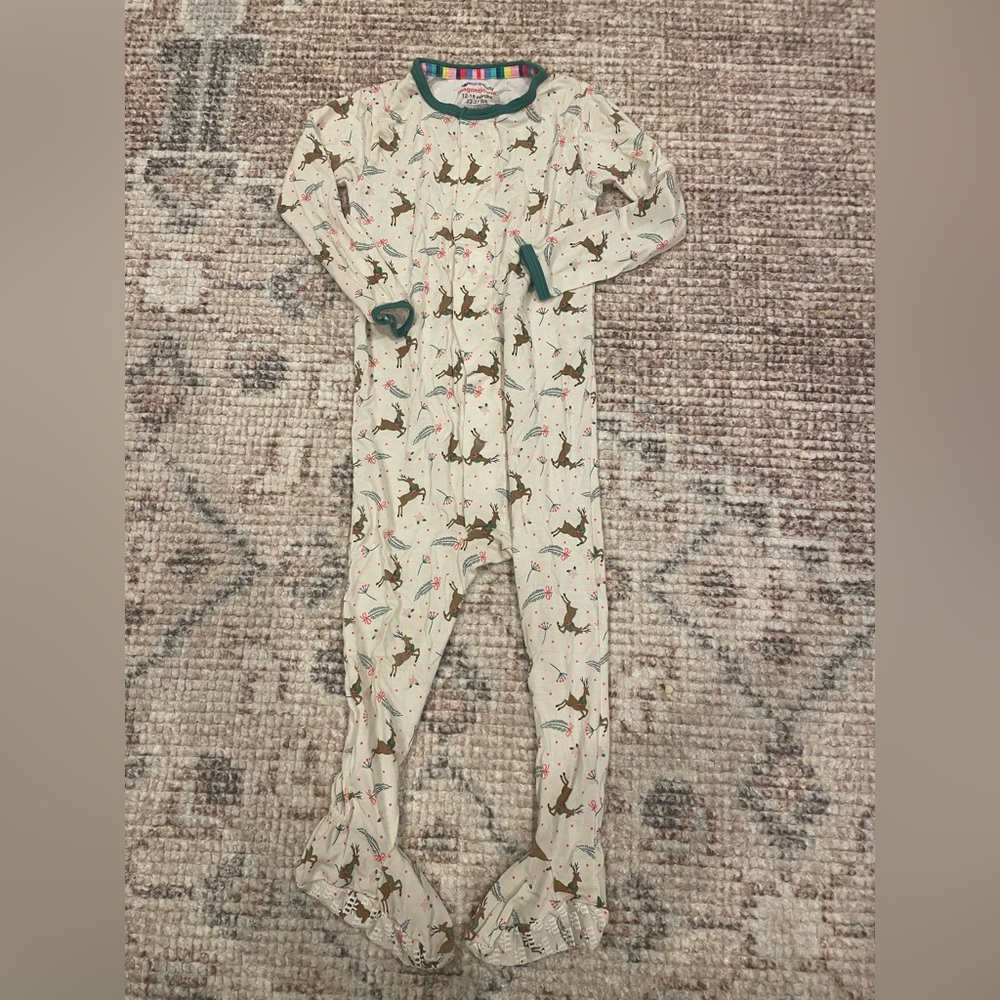 Magnetic Me Cream Reindeer Print Footies